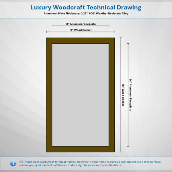 luxury woodcraft vertical technical drawing large